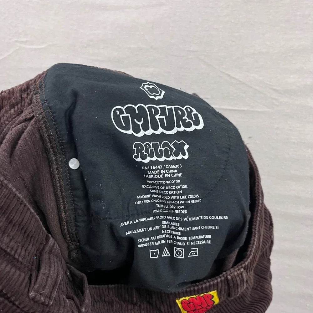 Empyre Relaxed Fit Corduroy Pants Mens 32 Dark Brown Skate Baggy Wide Leg‎